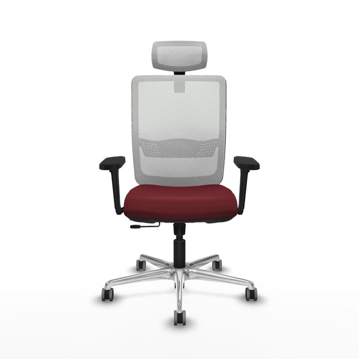 PIQUERAS Y CRESPO Silla de oficina Haches con mecanismo Sincro/Traslack, Granate y Blanco PIQUERAS Y CRESPO Silla de oficina Haches con mecanismo Sincro/Traslack, Granate y Blanco