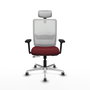 PIQUERAS Y CRESPO Silla de oficina Haches con mecanismo Sincro/Traslack, Granate y Blanco