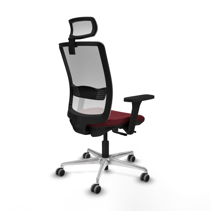 PIQUERAS Y CRESPO Silla de oficina Haches con mecanismo Sincro/Traslack, Granate y Blanco PIQUERAS Y CRESPO Silla de oficina Haches con mecanismo Sincro/Traslack, Granate y Blanco