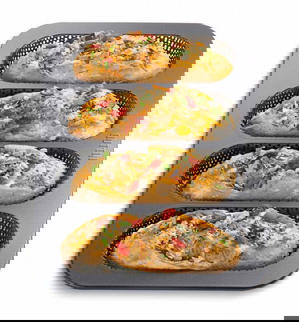 Quttin Molde para 4 Baguettes Perforado 34.6x21.5x3 cm (12 Unidades)