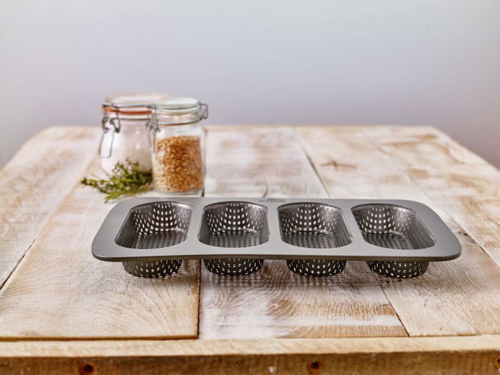 Quttin Molde para 4 Baguettes Perforado 34.6x21.5x3 cm (12 Unidades)