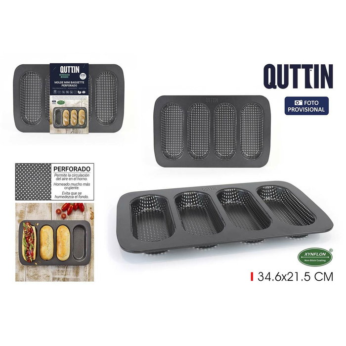 Quttin Molde 4 Baguette Perforado 34.6x21.5x3 cm Quttin Molde 4 Baguette Perforado 34.6x21.5x3 cm