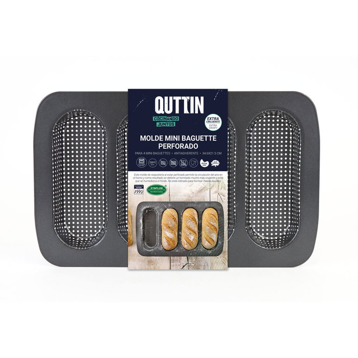 Quttin Molde 4 Baguette Perforado 34.6x21.5x3 cm Quttin Molde 4 Baguette Perforado 34.6x21.5x3 cm