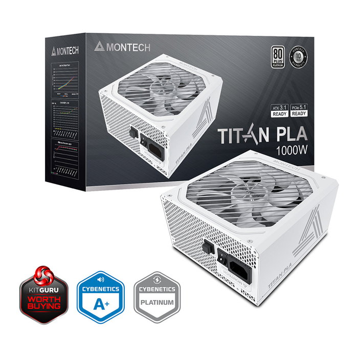 Montech Titan PLA 1000W - 80 PLUS & Cybenetics Platinum modular PCIe 5.1