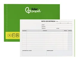 Liderpapel T329 Talonario de Entregas Cuarto Apaisado con 2 Copias (210 x 144 mm)