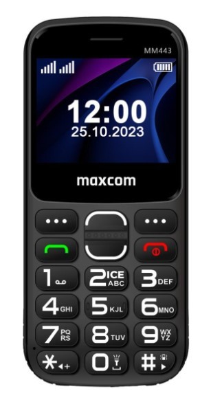 Maxcom MM 443 4G Teléfono Móvil con Teclado, Carcasa Candybar, Batería 1700 mAh, Negro