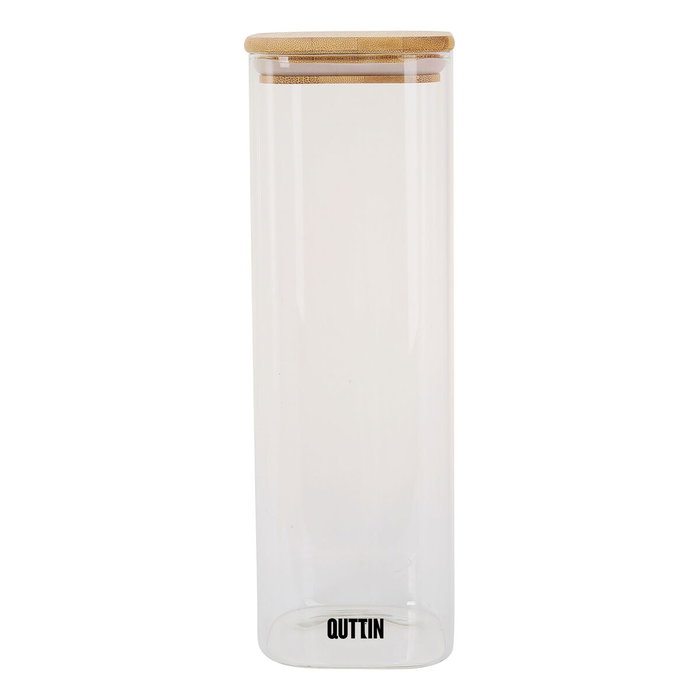 Quttin Tarro Boro Cuadrado Bambú 1300ml (12 Unidades)