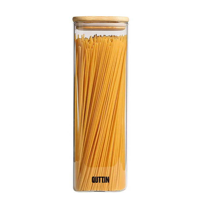 Quttin Tarro Boro Cuadrado Bambú 1300ml (12 Unidades)