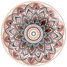 Home Deco Factory Mirage Plato llano decorado Mandala naranja diám. 26 cm