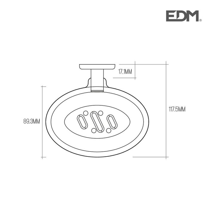Edm Jabonera Cromada para Colgar en Pared, Serie H2O, Color Cromado, Incluye Elementos de Fijación