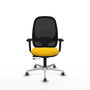 PIQUERAS Y CRESPO Silla de oficina Cilanco con mecanismo Sincro/Traslack, Amarillo y Negro