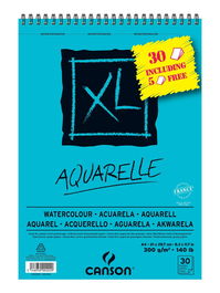 Canson Bloc Acuarela Aquarelle Fino XL Espiral 25 + 5 Hojas 300 gr 21x29,7 cm Set 5 (Set de 5)