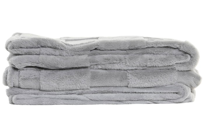 DKD Home Decor Manta Urban Gris Claro 170 x 130 cm (2 Unidades) Poliéster