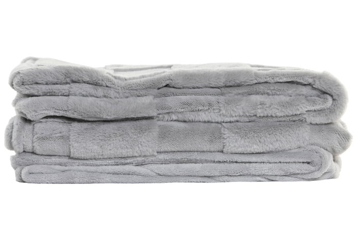 DKD Home Decor Manta de Poliéster Gris Claro 130x170 cm
