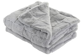 DKD Home Decor Manta de Poliéster Gris Claro 130x170 cm