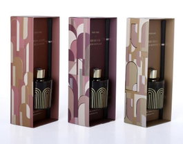 DKD Home Decor Ambientador Mikado de Cristal 100 ml, Pack de 3, Arcos