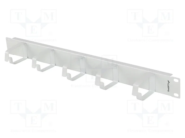 Lanberg Organizador de cables 19 pulgadas 1U con 5 soportes metálicos tipo B gris