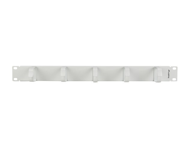 Lanberg Organizador de cables 19 pulgadas 1U con 5 soportes metálicos tipo B gris
