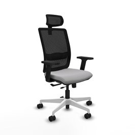 PIQUERAS Y CRESPO Silla de oficina Haches con mecanismo Sincro/Traslack Gris claro y Negro