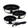 Bergner Set 3 Sartenes Click & Cook BG-32292-MM Acero Inoxidable Ø18/Ø20/Ø24 cm Aptas Inducción