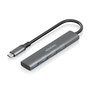 Aisens Hub USB Tipo-C 3.1 Gen1 A109-0943 con 4 Puertos USB 3.0 Hembra a USB-C Macho, 15 cm Gris, Protección contra Sobrecorriente, RoHS, CE