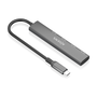 Aisens Hub USB Tipo-C 3.1 Gen1 A109-0943 con 4 Puertos USB 3.0 Hembra a USB-C Macho, 15 cm Gris, Protección contra Sobrecorriente, RoHS, CE