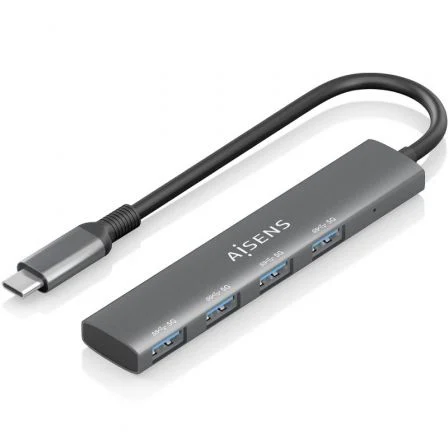 Aisens Hub USB Tipo-C 3.1 Gen1 A109-0943 con 4 Puertos USB 3.0 Hembra a USB-C Macho, 15 cm Gris, Protección contra Sobrecorriente, RoHS, CE Aisens Hub USB Tipo-C 3.1 Gen1 A109-0943 con 4 Puertos USB 3.0 Hembra a USB-C Macho, 15 cm Gris, Protección contra Sobrecorriente, RoHS, CE