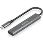 Aisens Hub USB Tipo-C 3.1 Gen1 A109-0943 con 4 Puertos USB 3.0 Hembra a USB-C Macho, 15 cm Gris, Protección contra Sobrecorriente, RoHS, CE