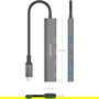 Aisens Hub USB Tipo-C 3.1 Gen1 A109-0943 con 4 Puertos USB 3.0 Hembra a USB-C Macho, 15 cm Gris, Protección contra Sobrecorriente, RoHS, CE