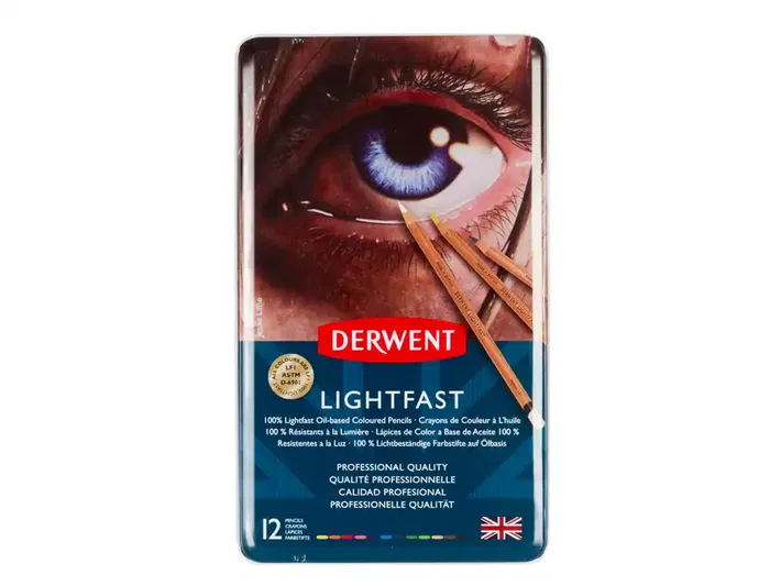 Lapices De Colores Derwent Lightfast Caja Metalica De 12