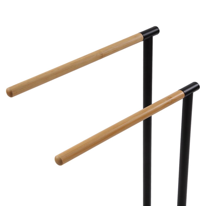 Versa Toallero Doble Bambú Negro 78.5x36.8x18.5 cm (2 Unidades) Versa Toallero Doble Bambú Negro 78.5x36.8x18.5 cm (2 Unidades)