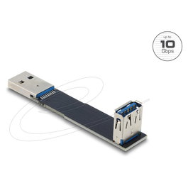 DeLOCK 67423 Adaptador USB 10 Gbps Tipo A Hembra a Macho 90° Angular, Plug and Play, Negro