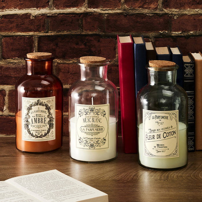 Home Deco Factory Vela Perfumada Frasco Colección Apothicaire Vidrio Ø10x21cm 360g 66h