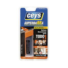 Ceys 505036 Superbarra Multiusos 48g - Masilla Moldeable de 2 Componentes para Reparar, Reconstruir y Fijar Todo Tipo de Materiales