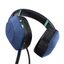 Trust Auriculares Gaming GXT 415B Zirox con Micrófono Plegable, 50 mm, Circumaural, Cable 2 m Jack 3.5 mm, Diadema Ajustable, Color Azul Brillante - Compatible con PC y Consolas