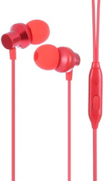 Lenovo Auricular in-ear rojo con micrófono para llamadas y música