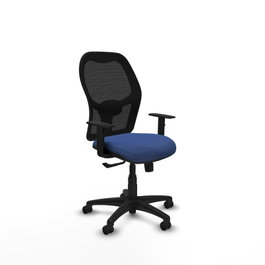 PIQUERAS Y CRESPO Silla de oficina Alocén con mecanismo Sincro, Azul marino/Negro
