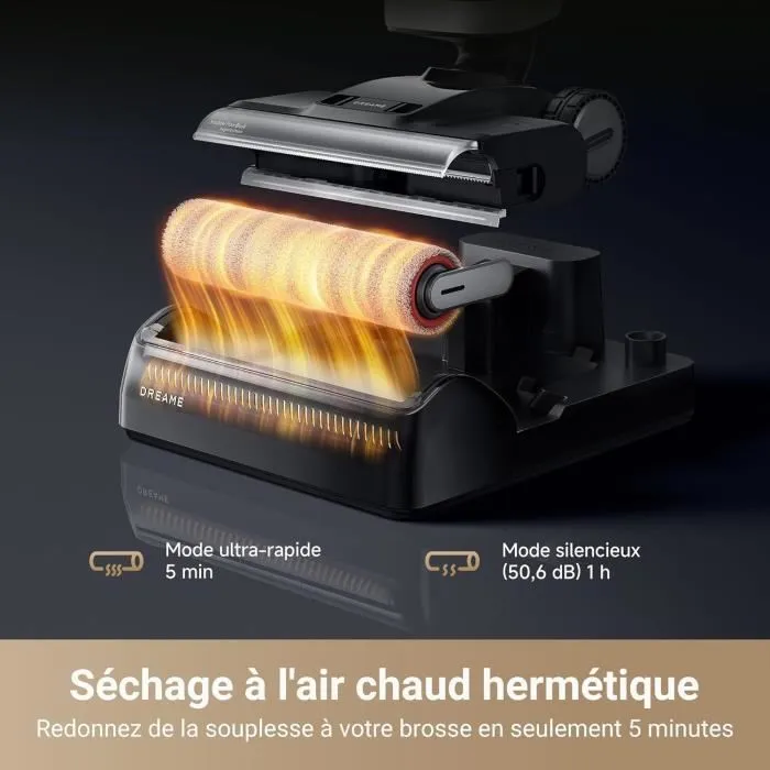 Dreame Aspiradora en seco y húmedo H14 Pro - Diseño plano 180° - Limpieza cepillo 60°C - Secado 5 min - 18 kPa