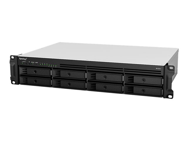 Synology RackStation RS1221+ NAS para Rack 2U con Procesador AMD Ryzen V1500B, 4 GB DDR4, 8 Bahías, RAID, 4 Puertos LAN
