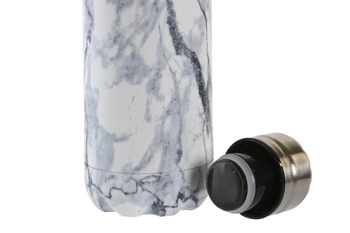 DKD Home Decor Botella Inox Doble Pared Blanco 500ml