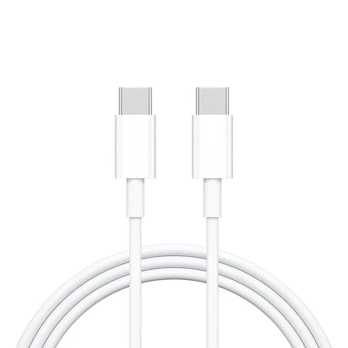 Generico Cable USB-C a USB-C (M/M) 6A de Carga Rápida y Datos, 1 Metro, Blanco