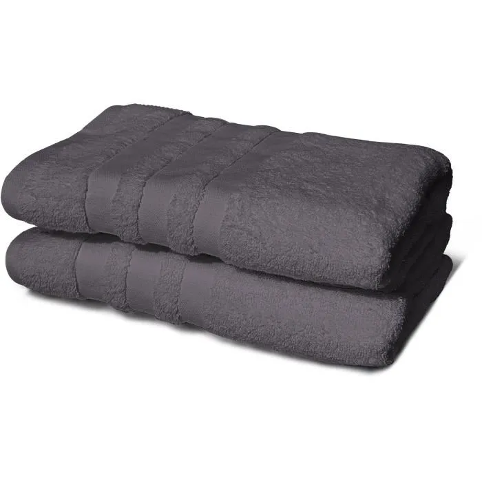Lovely Home Juego de 2 Toallas de Ducha 70x140 cm Gris Antracita Lovely Home Juego de 2 Toallas de Ducha 70x140 cm Gris Antracita