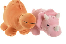 DKD Home Decor Peluche Dino Naranja Rosa 15 x 23 x 39 cm (4 Unidades)