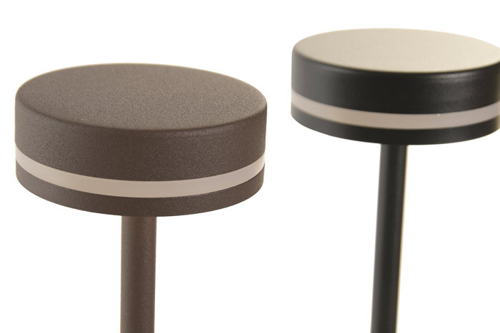 DKD Home Decor Lámpara Táctil LED de Hierro, Surtido Marrón Oscuro y Negro