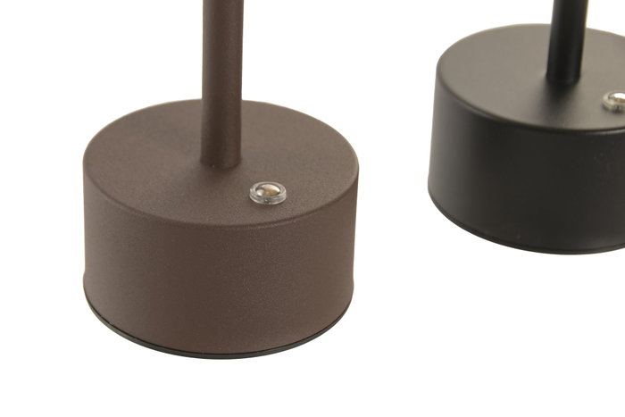DKD Home Decor Lámpara Táctil LED de Hierro, Surtido Marrón Oscuro y Negro