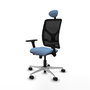 PIQUERAS Y CRESPO Silla de oficina Motilla con mecanismo Sincro/Traslack Azul cielo y Negro