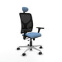 PIQUERAS Y CRESPO Silla de oficina Motilla con mecanismo Sincro/Traslack Azul cielo y Negro