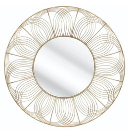 DKD Home Decor Espejo de Metal Dorado 60x60 cm