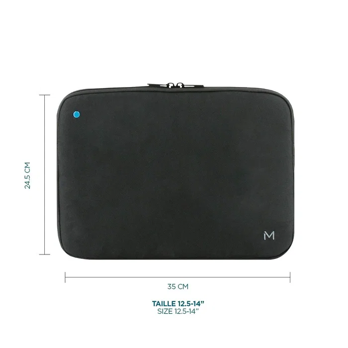 Mobilis 003065 Funda para Portátil 14" (35.6 cm) Negro - Compatible con MacBook Air/Pro 13.3", Textil, Resistente al Agua y Golpes, Certificación GRS, Hecho en Francia