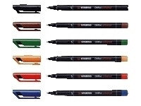 Stabilo 841/6 Estuche 6 Marcadores Permanentes Punta Superfina Surtido Universal OHPen 0,4mm